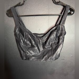 Naked wardrobe leather crop top size